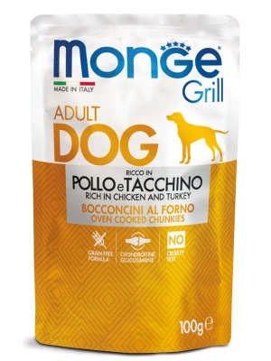 Monge Dog Grill Pouch паучи для собак, курица с индейкой, 100г